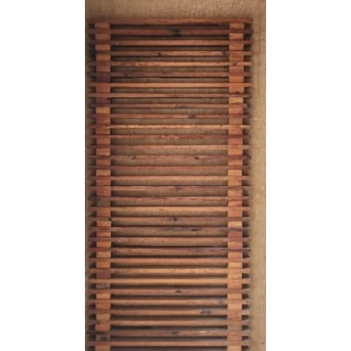 Old growth pine slatted wood feature wall